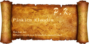 Pinkics Klaudia névjegykártya